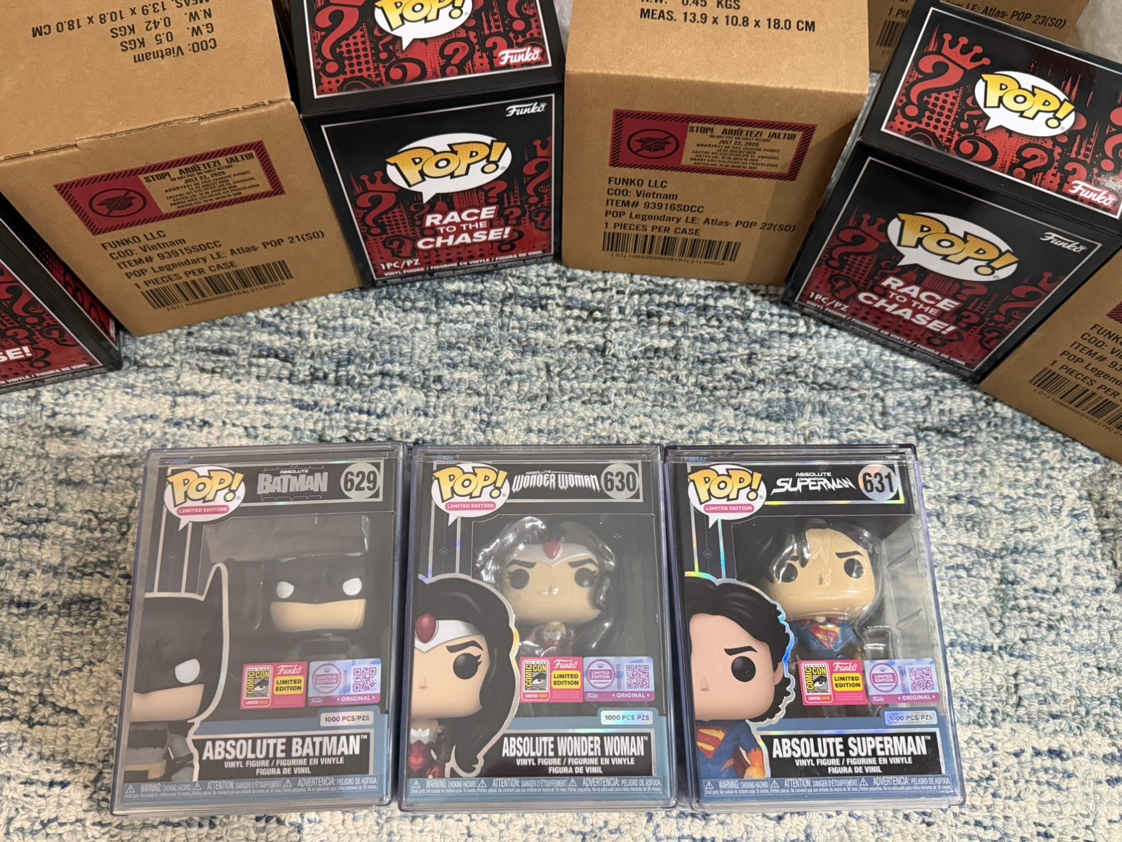 Funko POP SDCC 2026 Absolute Set Of Batman Wonder Woman & Superman Sticker Chase