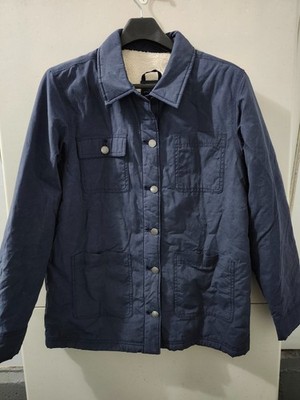 Outdoor Research Jacket Womens L Blu Lined Chore Sherpa Fleece Shacket Button Up