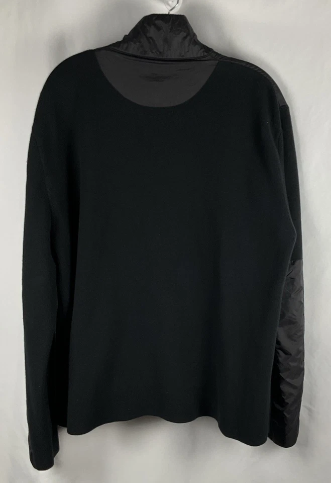 Cárdigan negro Calvin Klein para hombre talla XXL cremallera cuello falso suéter detalles de nailon Foto 2 de 4