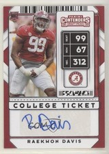 2020 Panini Contenders Draft Picks College Ticket Raekwon Davis #169 Auto fm0