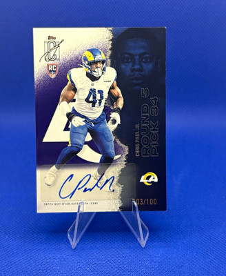 Topps 2025 Signature Class Chris Paul Jr. Los Angeles Rams #233 RC Auto /100