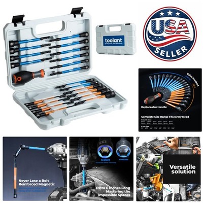 Magnetic Extra Long Nut Driver Bit Set - Effortless Precision for DIY Projects