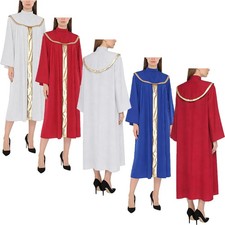 Frauen Roben Zeremonienmeister Kleid Soutane Kostüm Ausgestellt Metallisch Chor