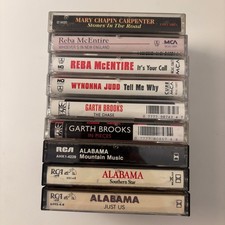 Lot of 9 VTG 80s 90s Country Music Cassette Tapes G Brooks Alabama Reba Judds