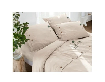 LINVOSGES HOUSSE DE COUETTE HERBIER 135X200 CM EN COTON IMPRIMÉ FINES RAYURES - Photo 1/4