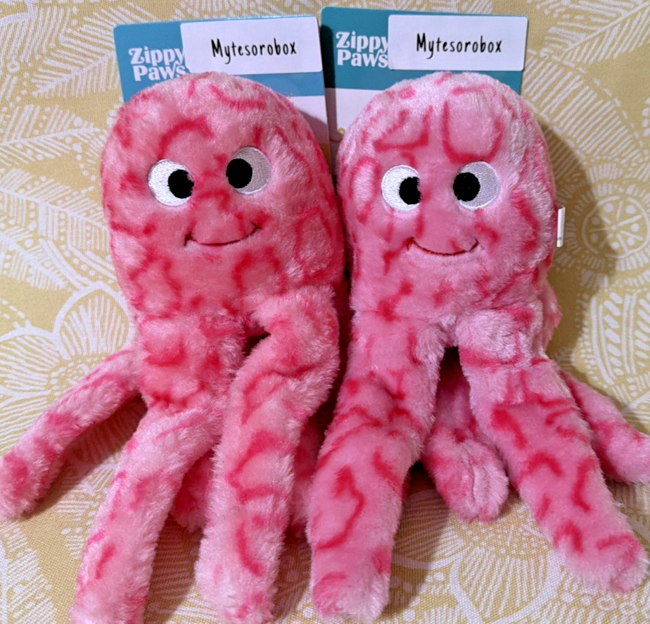 ZippyPaws 2-Pack FLOPPY JELLYFISH Squeaky Plush Ocean Dog To