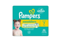 Pampers Swaddlers Diapers, Size 7 26-50 lbs , 66 Count