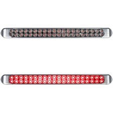 Partsam 2Pcs 17" Clear Lens Red LED Tail Light Bar - 40 LED 3rd Brake/Stop/Turn