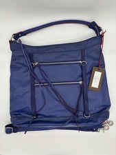 MZ Wallace Zoe Rare Discontinued Waxed Cobalt Linen Purse Luxury NWT 365