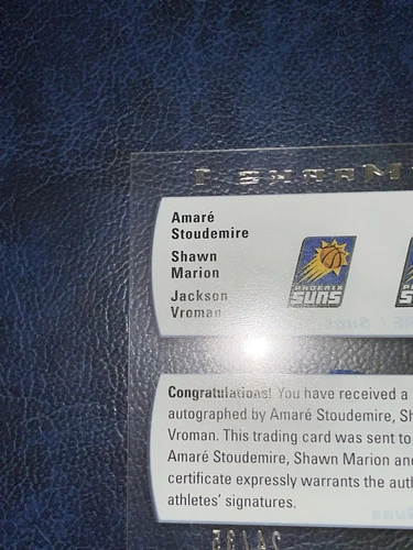 2005-06 Upper Deck Trilogy Shawn Marion , Amare Stoudemire Autograph Ser#24/35. - Picture 12 of 14
