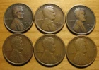 LOT OF (6) 1912 S SAN FRANCISCO LINCOLN WHEAT CENTS FROM PENNY COLLECTION SET