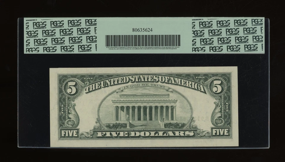 DBR 1995 $5 FRN New York Gem Fr. 1984-B PCGS 66 PPQ Serial B93885886D - Image 2 of 2