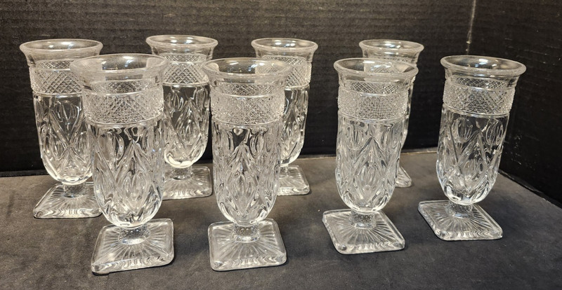 Imperial Cape Cod Parfait Dessert Footed Glass Set of 8 All Nice Vintage USA