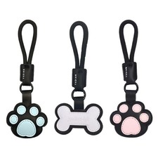 Cute Paw Print Bone Leather Keychain Dog/Cat Lover Accessory for Keys Backpacks
