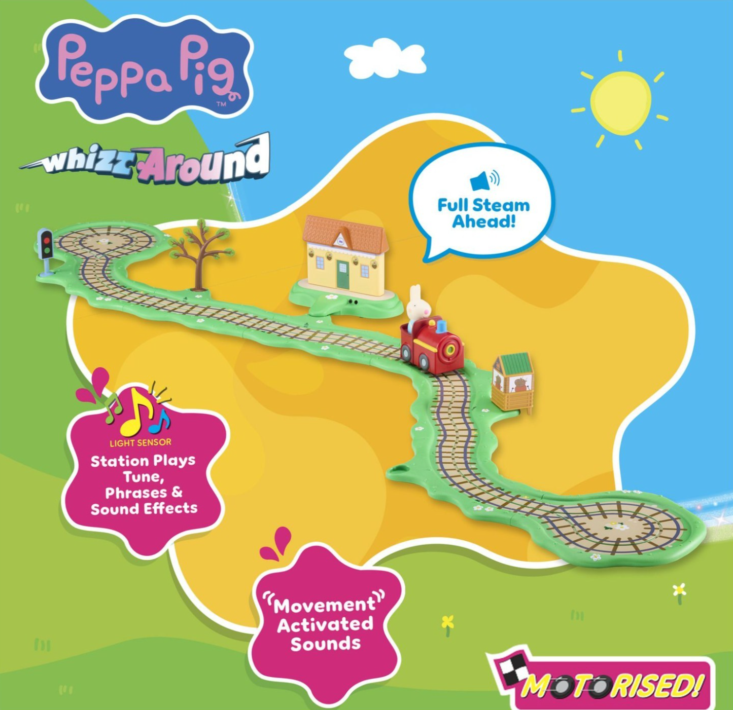 Peppa Pig Whizz Around Clickety Clack Train Set Motorised Vehicles Track Toys