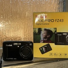 Kodak PIXPRO FZ43 Black 16MP Digital Camera 4X Zoom Strap/SD Card/Box Ships Fast