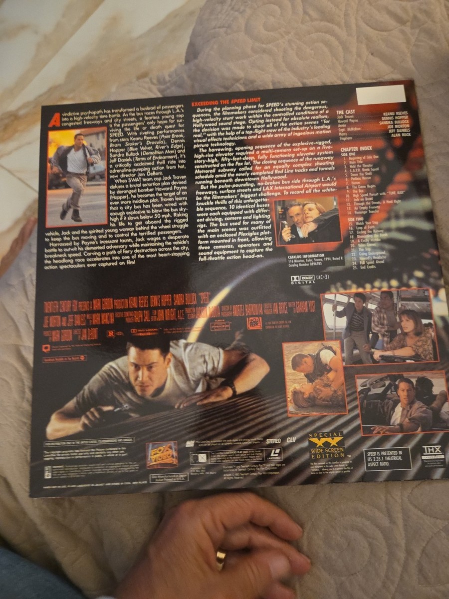 SPEED Laser Disc 1994 Widescreen Edition 20th Century Fox THX MINT
