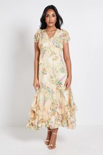 Wallis Yellow Fit & Flare Dress Womens Occasion Dresses