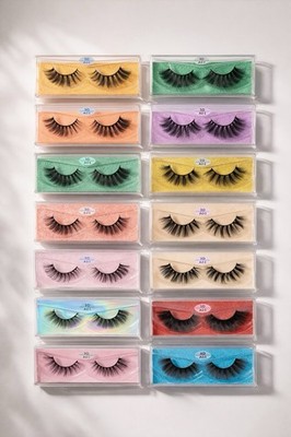 Lot of 95 3D Faux Mink False Eyelashes Mixed Styles New In Case Lash Bundle