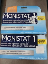 2-Monistat 1 - 1 Day Treatment Day Or Night Ovule and Cream - Exp. 8/26 & 4/27