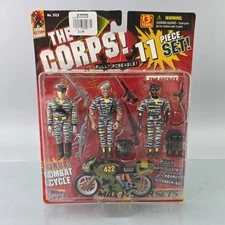 Lanard The Corps MAX POWER SET Combat Cycle 3.75" Figures Camo #3313 Lanard NEW