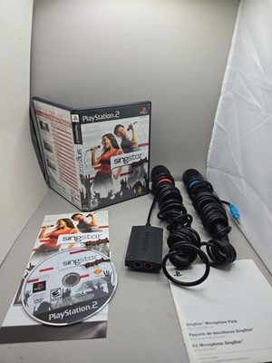 Sony PS2 SingStar Rocks Game w/2 Microphones USB Adapter Complete Tested .