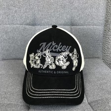 Disney Mickey Mouse Hat Cap Strap Back One Size Black Mens Authentic Baseball