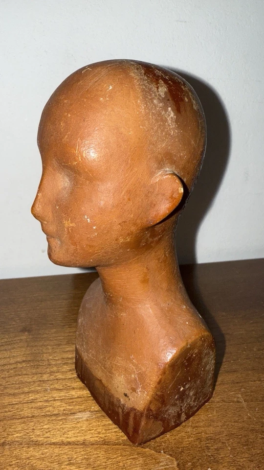 Marotte Ancienne Poupée Buste Tête De Mannequin Chapeau XIXe - Photo 3/4