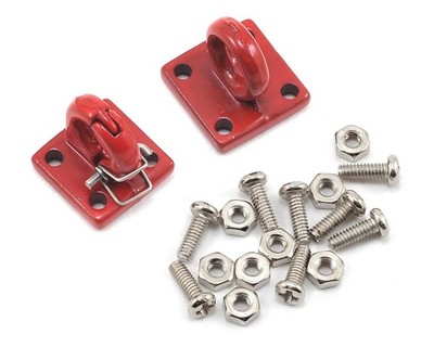 Yeah Racing Four Bolt Tow Ring (Red) (2) [YEA-YA-0462RD]