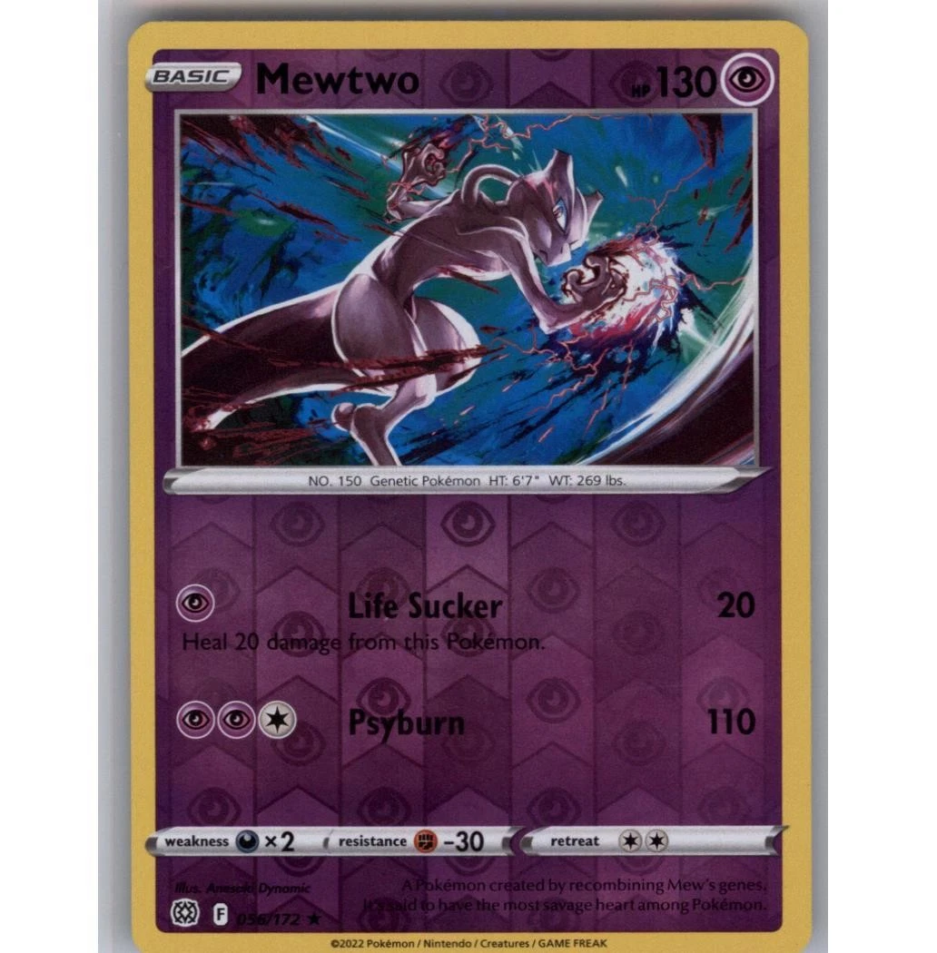 mewtwo pokemon card 56 172 Mewtwo 056/172 Swsh09: Brilliant Stars for sale