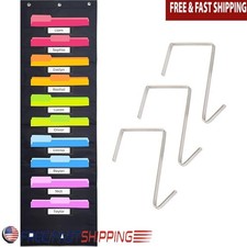 Heavy Duty Pocket Chart Organizer Over Door Hangers Classroom Storage Solution