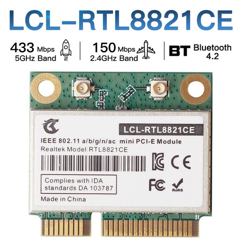 RTL8821CE 802.11AC pour Bluetooth 4.2 433Mbps 2.4Ghz/5Ghz Dual Band PCIe Wi7392 - Photo 5/6
