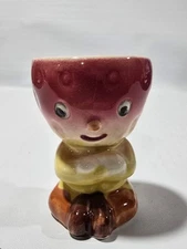 Vintage Anthropomorphic Child Egg Cup Hand-Painted Made Japan Strawberry MCM