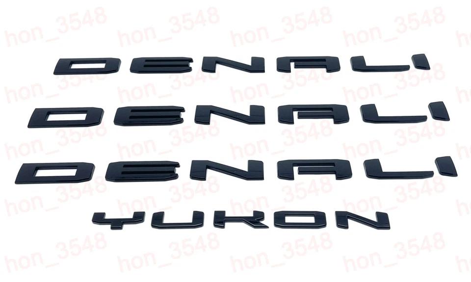 Puerta trasera negra brillante DENALI Yukon emblemas letras 2025 GMC Yukon Yukon XL Foto 4 de 4