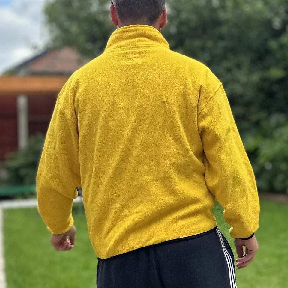 Chaps Yellow Fleece Jacket Men's Size XL Quarter Zip Windbreaker Jumper Jacket - Image 3 of 4