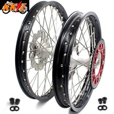 KKE 21/19 Cast Dirt Bike Wheels fit Honda XR650R 2000-2008 MX Rims Silver Hubs