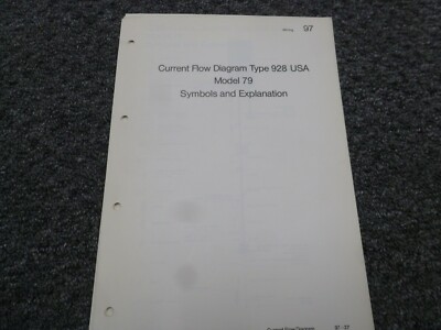 1979 Porsche 928 Fastback Coupe Electrical Wiring Current Flow Diagrams Manual