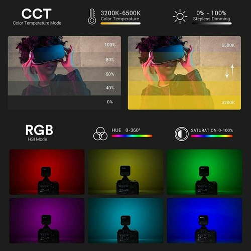 4X Godox LED6R 6Ws RGB LED Video Light Lamp 3200-6500K CRI 95+ For Vlog Video - Picture 3 of 10