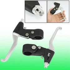 1 Pair Universal 22mm Black Silver Tone Handle Hand Brake Lever for Bike Bicycle