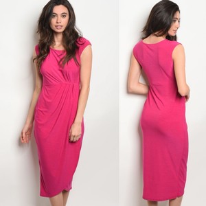pink boutique wrap dress