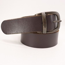Wrangler Belt Mens 44 Brown Rugged Bronze Tone Logo Buckle BW20182