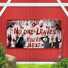 Halloween Garage Door Cover Decorations, Halloween Garage Door Cover with Bloody