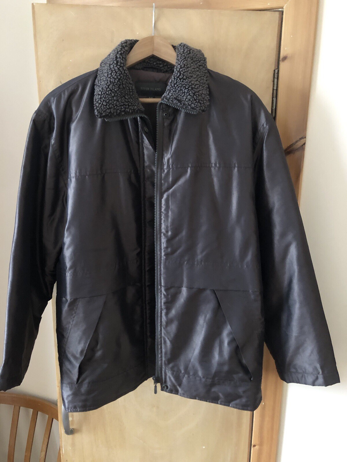 ALTRA Giacca impermeabile donna verde scuro River Island taglia 12 con zip e patta tempesta