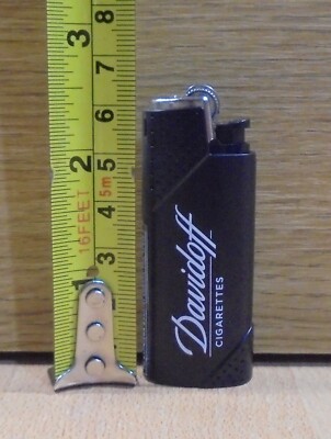 DAVIDOFF CIGARETTES LIMITED EDITION MINI BLACK METAL LIGHTER CASE WITH  LIGHTER