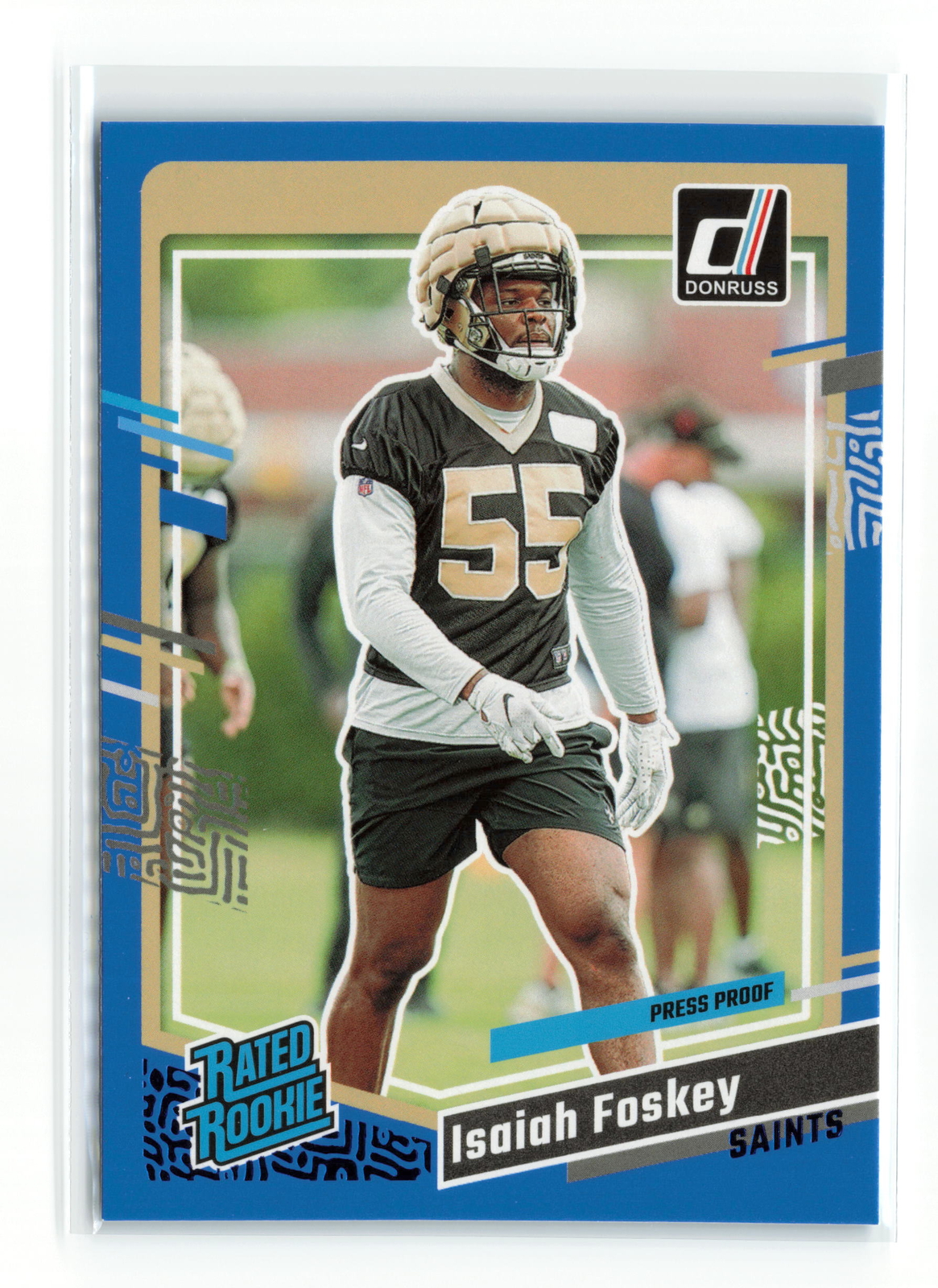Isaiah Foskey Panini Donruss #373 Press Proof Blue