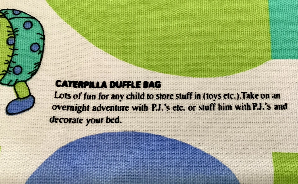 Panel de tela artesanal, linda bolsa de lona Caterpillar, The Manes Organization, INC. Foto 3 de 4