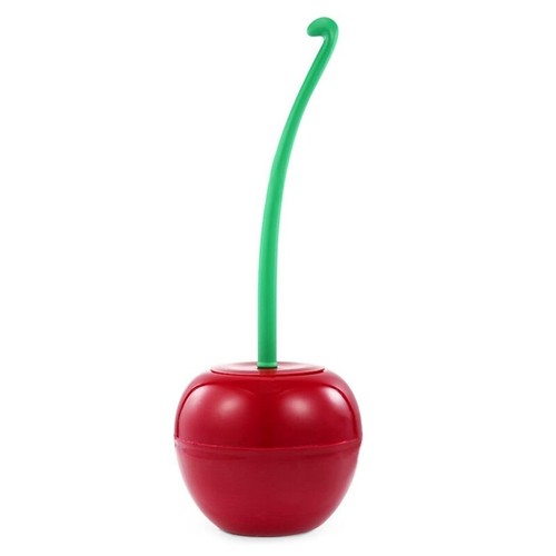 WC-Bürste In Kirschform Mit Halter – Stehend, Kompakt, Aus Kunststoff, 35,6 Cm Hoch