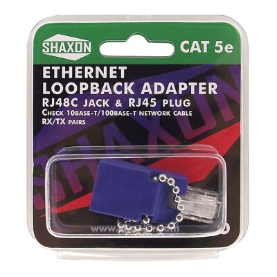 CAT5e Ethernet Loopback Adapter RJ48C Jack & RJ45 Male Dark Blue MAELCFM-NB-B
