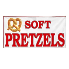 Vinyl Banner Multiple Sizes Soft Pretzels Restaurant Food Bar Pastries Outdoor