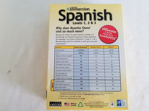 Instant Immersion Spanish Levels 1-2-3 Win/Mac CD-ROM 9 Discs - Picture 5 of 5